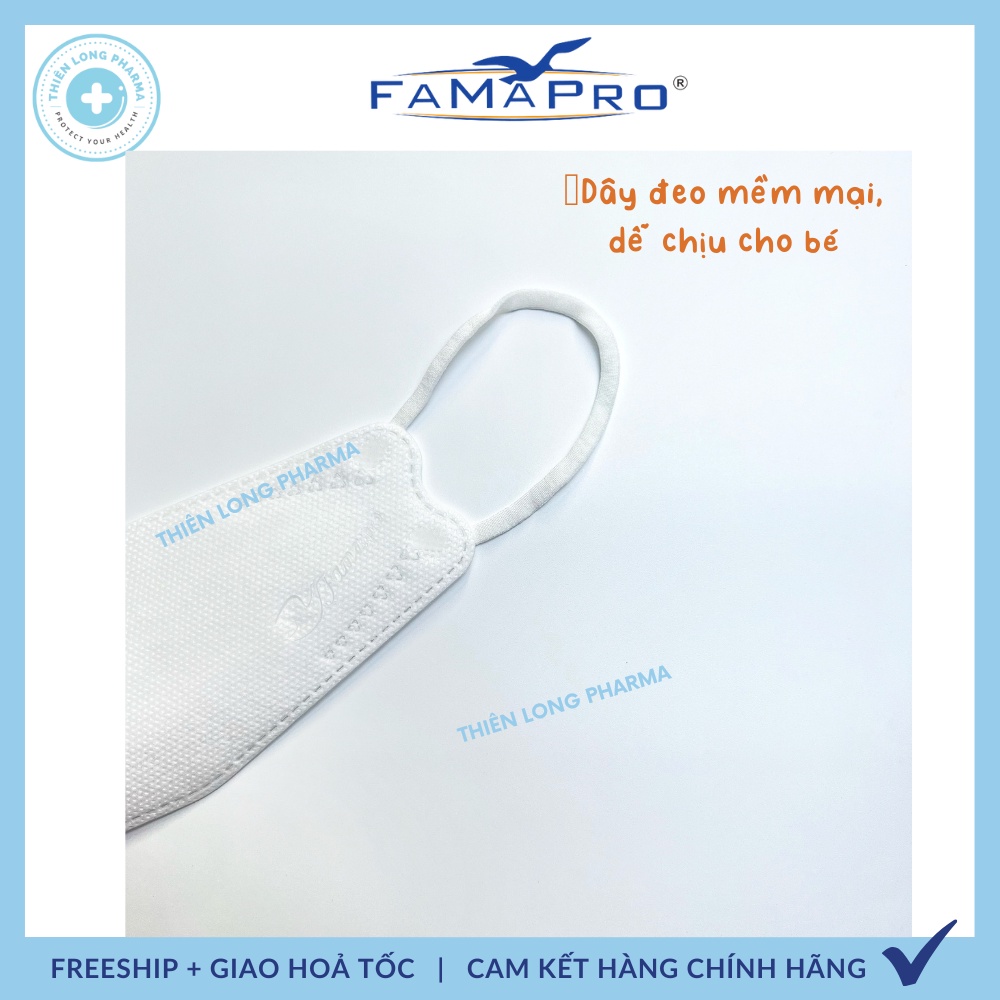 [Hộp 10 cái] Khẩu trang trẻ em KF94 4D Famapro hoạ tiết dễ thương dành cho bé 3 đến 10 tuổi