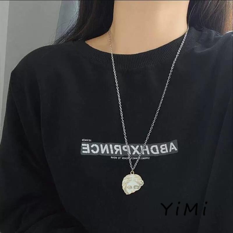 Vòng cổ Choker Bằng Hợp Kim Mặt Tượng Đầu Người Phong Cách Vintage Thời Trang Cho Cặp Đôi