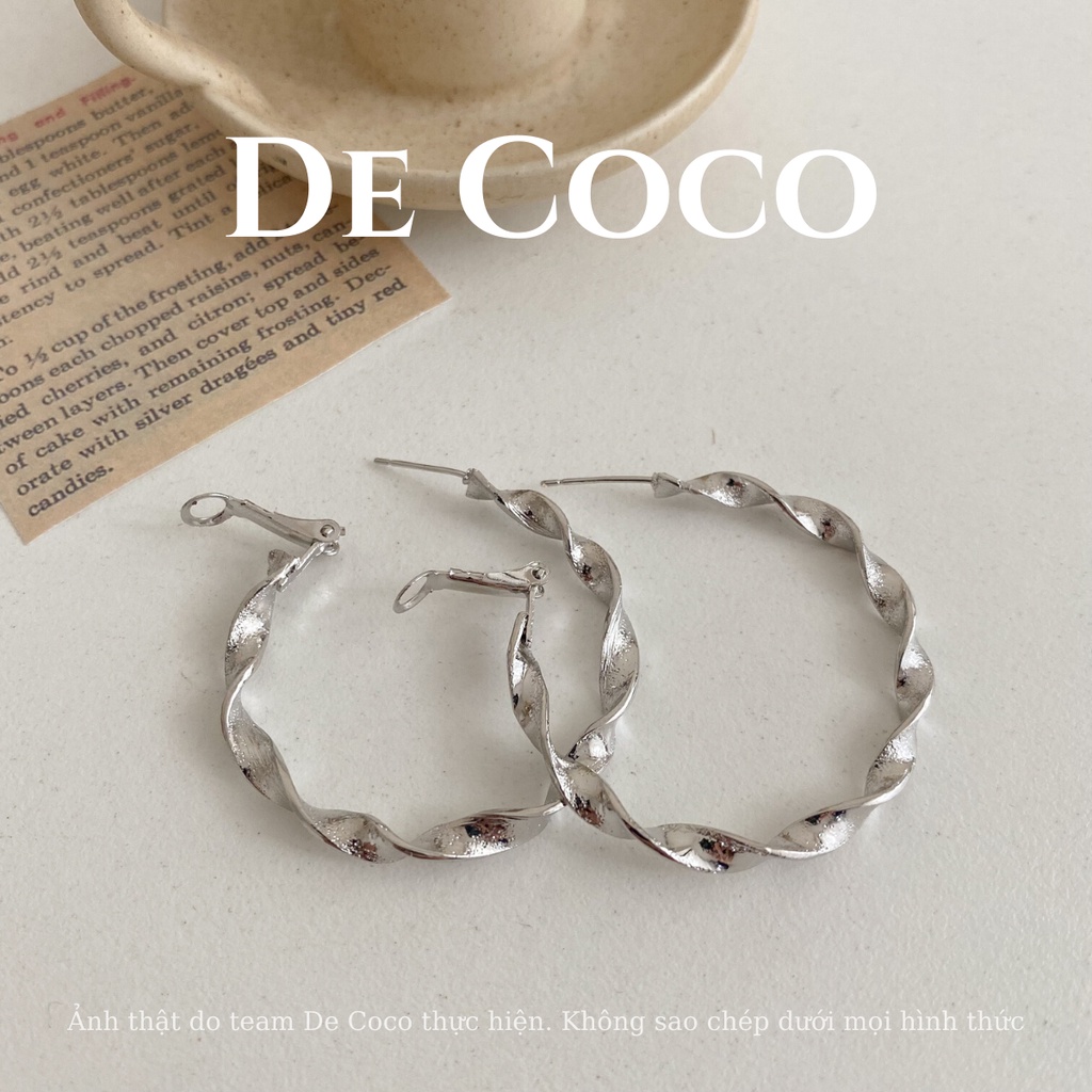 Khuyên tai bông tai vòng xoắn Rope decoco.accessories