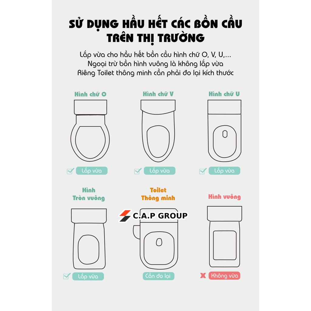 Bệ thu nhỏ bồn cầu cho bé lót ngồi toilet vệ sinh có tay vịn