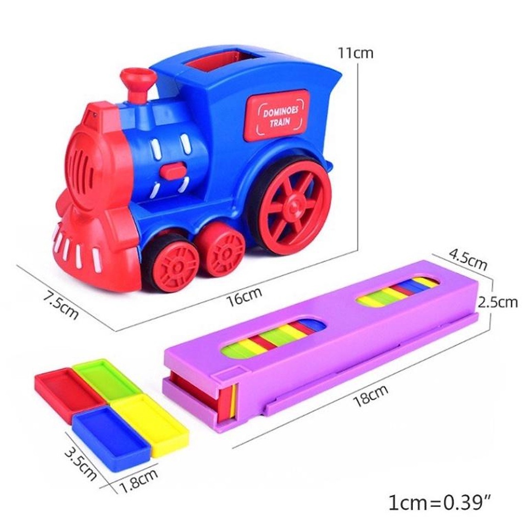 Đồ chơi xe tàu lửa xếp thả domino tự động cho bé thỏa sức sáng tạo