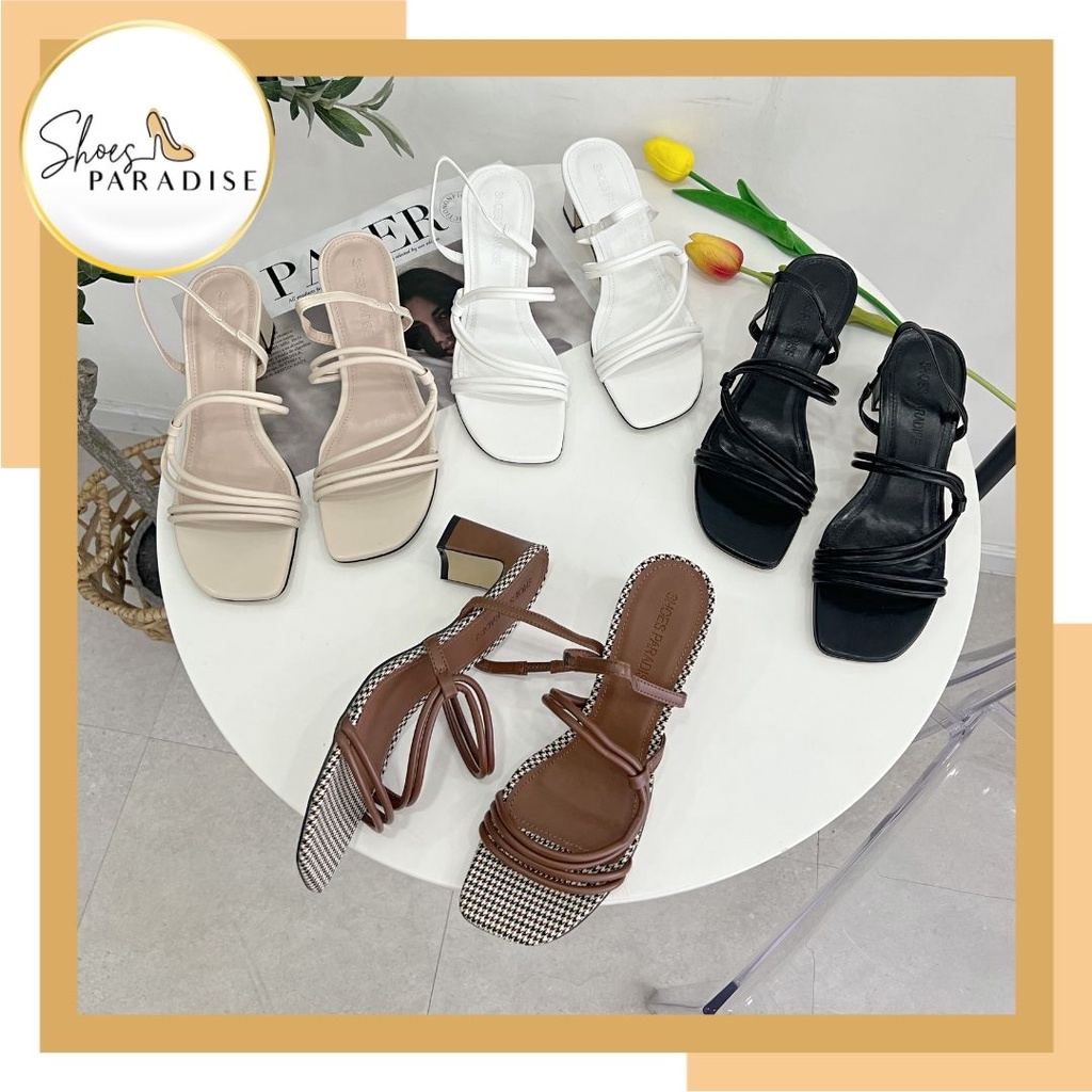 Giày cao gót nữ 5 phân dây mảnh xinh 5p đế vuông thời trang công sở SHOESPARADISE XK19