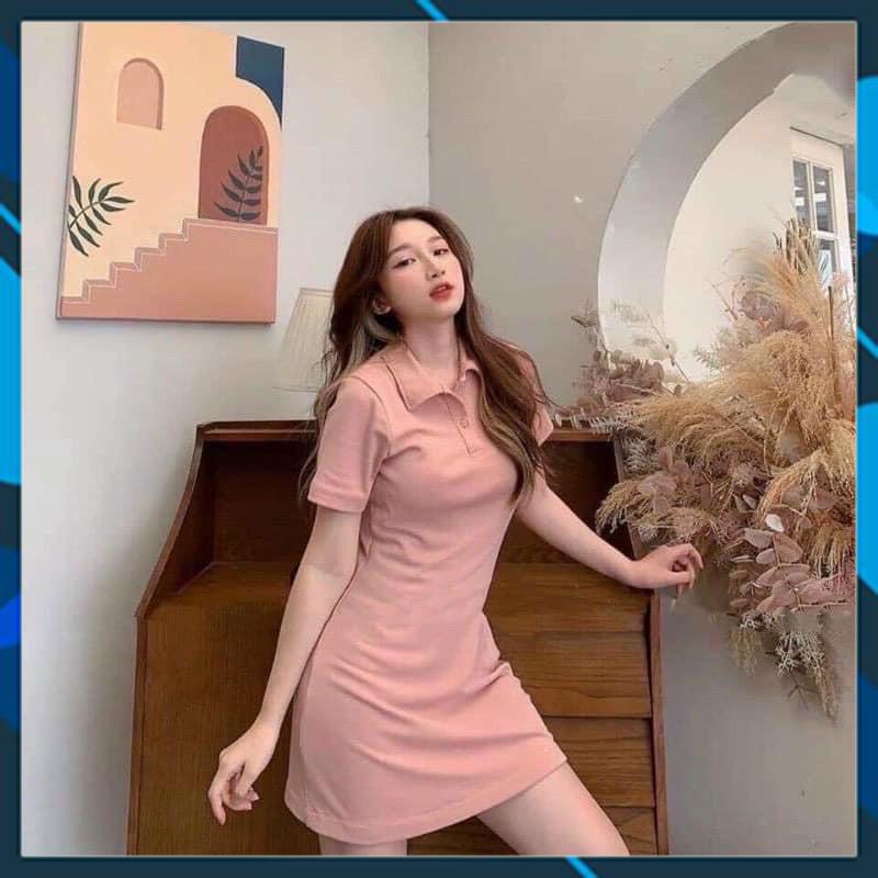 Váy polo ngắn tay, Đầm dáng suông polo chất cotton 4 chiều năng động💥 | BigBuy360 - bigbuy360.vn