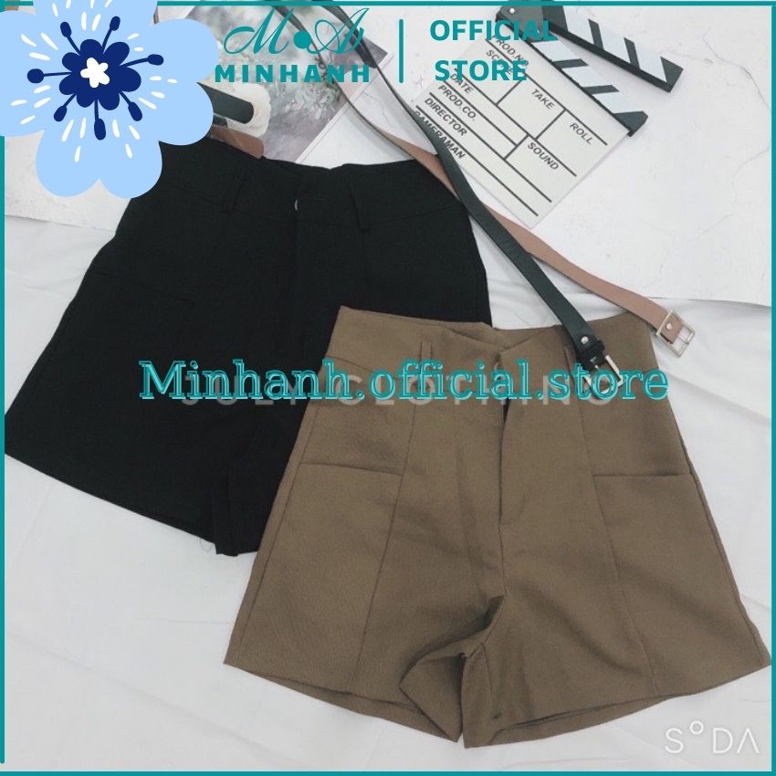 Quần Đùi Nữ -Quần short cạp cao 2 ly khoá giọt lệ (Minhanh.official.store).