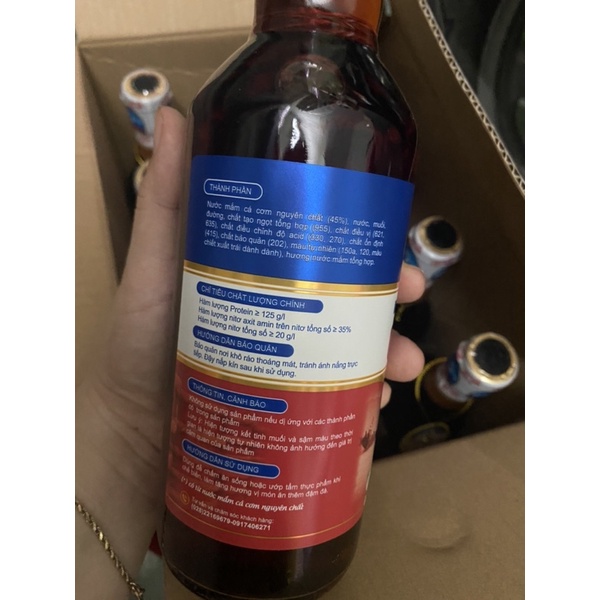 Nước Mắm Cốt Nhĩ 45 Độ Đạm - Nước Mắm Việt Nhĩ chai 510ml (Chai Thuỷ Tinh)