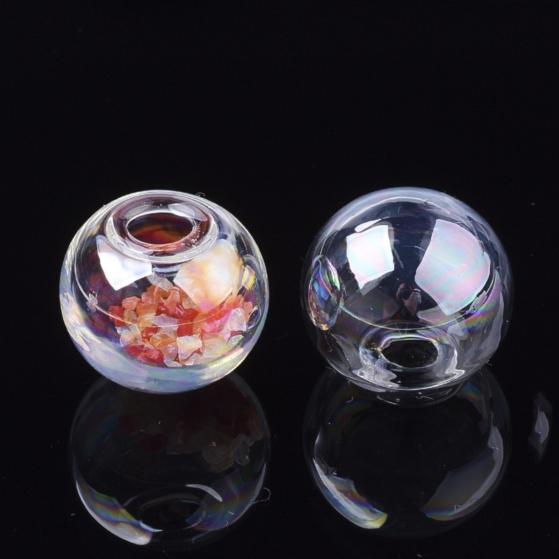 Set 5-100 Quả Cầu Thủy Tinh 8-25mm Nửa Lỗ: 3~5mm Làm Trang Sức DIy