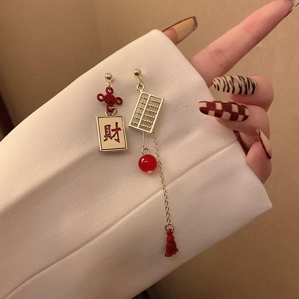 Mocho Khuyên Tai Lủng Lẳng Thắt Nút May Mắn Kiểu Trung Hoa Ngọt Ngào Cho Bạn Gái