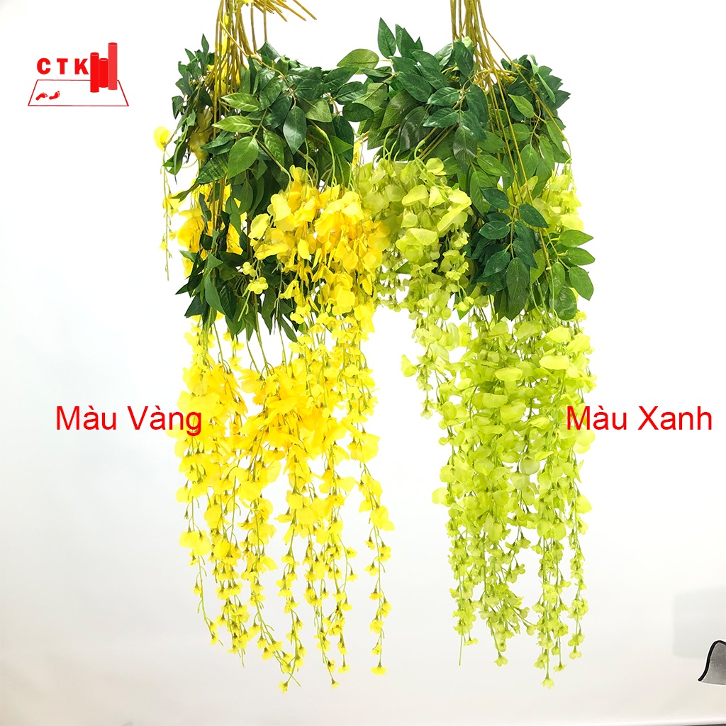 Thảm cỏ treo tường, cỏ nhựa nhân tạo trang trí ban công, hoa tử đằng (90cmx35cm)