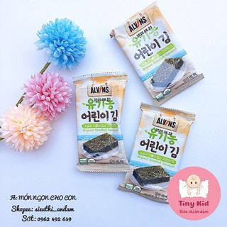Rong Biển Hữu Cơ Tách Muối ALVINS Hàn, Rong Biển Cuộn Cơm Cho Bé Ăn Dặm