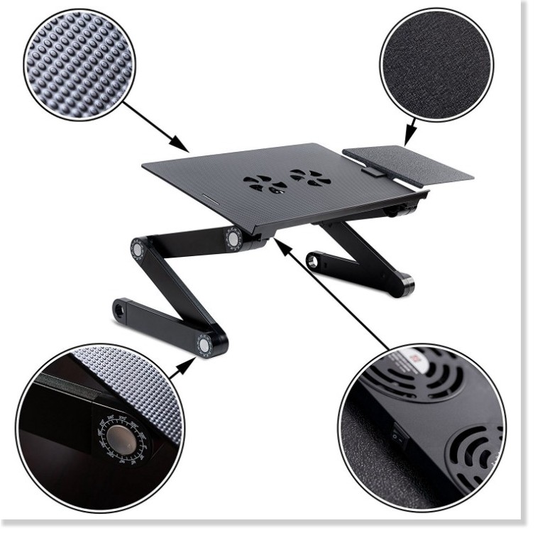 Bàn kê Laptop có quạt tản nhiệt Xoay Đa Năng có bàn di chuột Chill Desk