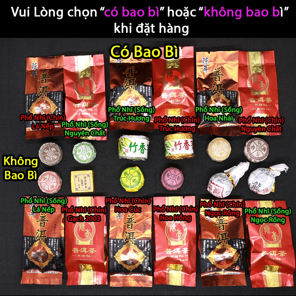 Trà Phổ Nhĩ (Sống) Nguyên Chất - 1 Viên Dùng Thử - (up lại do link sản phẩm cũ bị xóa)