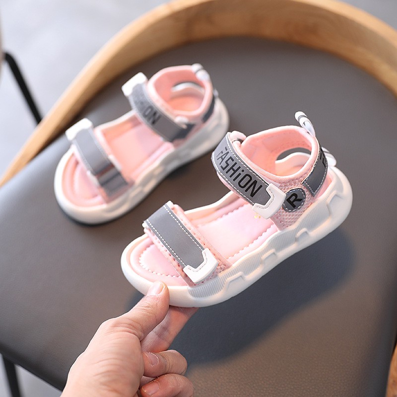 [ mã THUYFSKI9 giảm 10k đơn hàng 100k]Dép sandal bé gái da mềm, êm chân, dáng thể thao size 26-36