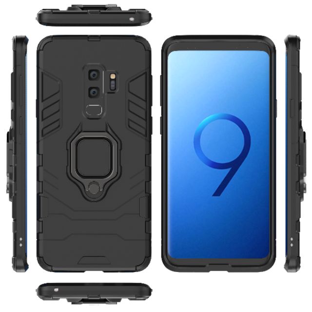 Ốp lưng Samsung S9 Plus / S8 Plus / S10 Plus / S10  chống sốc Iron Man Iring siêu bền nhẫn hút ô tô giá đỡ xem phim