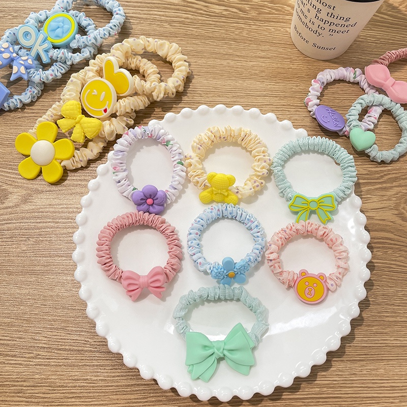 Dây Cột Tóc Co Giãn Cao Phong Cách Hàn Quốc Ngọt Ngào Cho Nữ