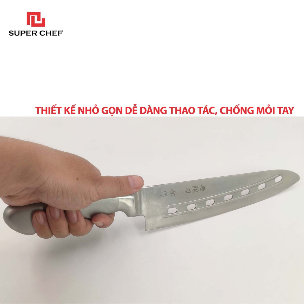 DAO LỖ CÁN RỖNG BẰNG THÉP KHÔNG GỈ SUPER CHEF