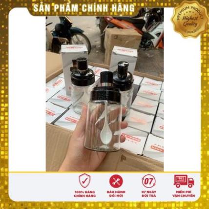 Hũ đựng gia vị thủy tinh kèm thìa tiện lợi , lọ thủy tinh đựng gia vị dụng cụ nhà bếp