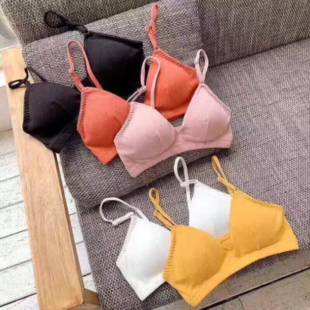 Áo Lót Bra Bralette Cotton Gân 901💎Mẫu Mới Nhất 2019💎