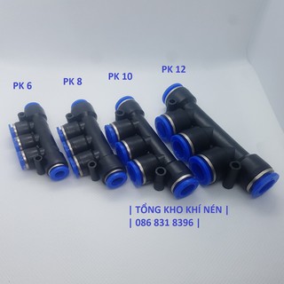 [TỔNG KHO KHÍ NÉN] Đầu nối hơi chia 5 , PK6 PK8 PK10 PK12 , chạc 5 nhựa khí nén phun sương, ống hơi 6 8 10 12mm