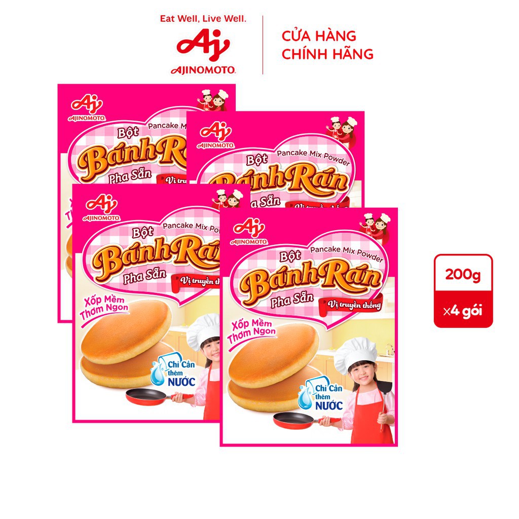 Combo 4 gói Bột Bánh Rán Vị Truyền Thống Ajinomoto (200g/gói)