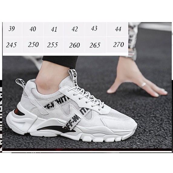 Giày Thể Thao Nam 👟Giày sneaker nam -  Giày nam Màu trắng sữa dáng đẹp đế tăng chiều cao 4cm MS07