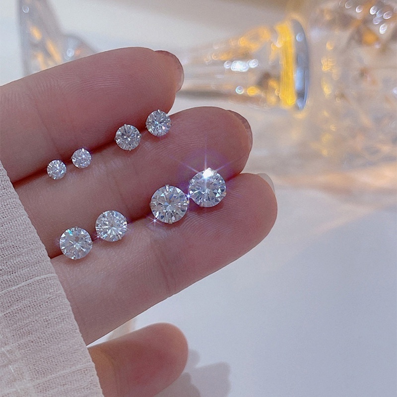 Khuyên Tai Đính Kim Cương Phong Cách Hàn Quốc Mới