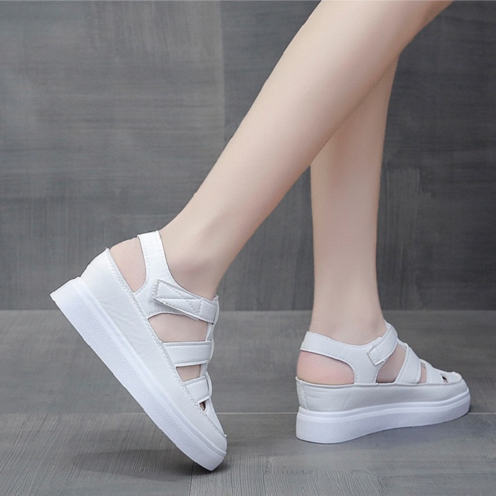 Giày sandal bánh mì xăn đan đế bằng 5 phân gladiator cá tính êm chân phong cách Korea S087SD