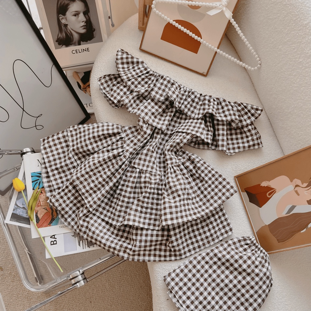 [FREE SHIP] ĐẦM XÒE NỮ CARO TRỄ VAI BABY DOLL CỰC XINH TÔN DÁNG SÁNG DA SIÊU HOT