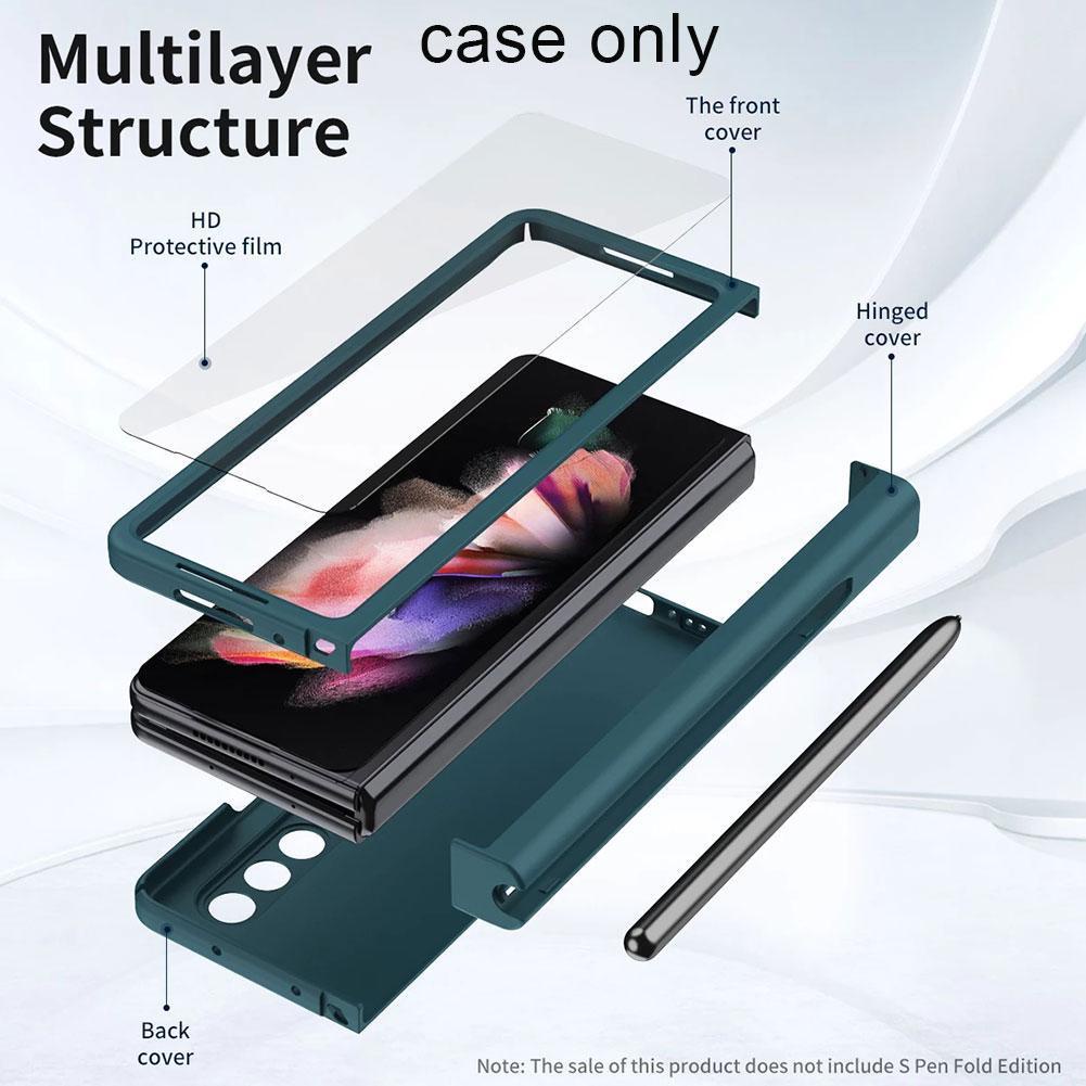 Ốp điện thoại bảo vệ toàn diện có ngăn đựng bút dành cho Samsung Galaxy Fold Z 3 J5O9 5G R2Y8