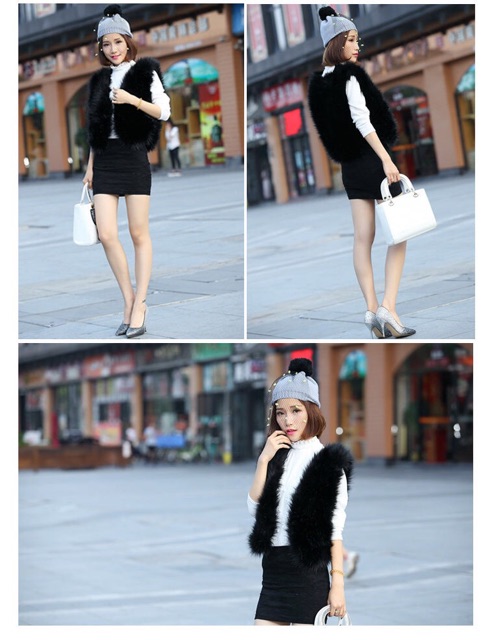áo khoác lông nữ vest ngắn không tay áo sang trọng hàng NK QCCC | BigBuy360 - bigbuy360.vn