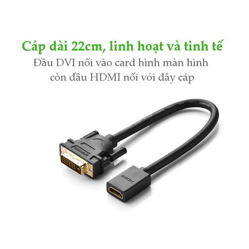 Cáp Chuyển Đổi DVI 24+1 to HDMI Ugreen 20118 - Hàng Chính Hãng