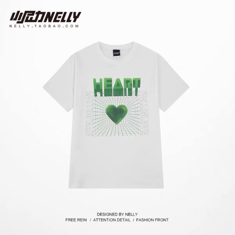 Áo phông nelly heybig sale (có sẵn) heart lưới xanh lá