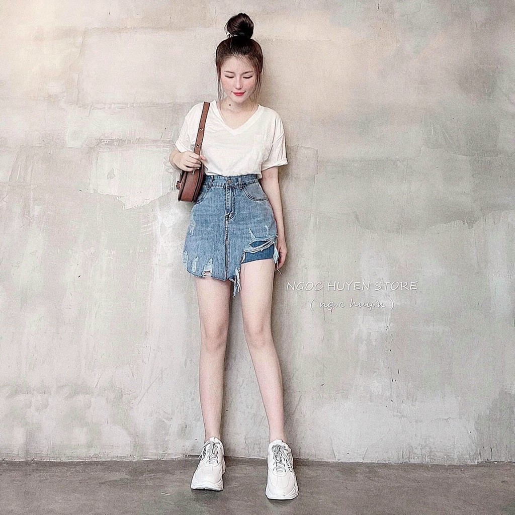 Chân váy jean tua rua (hình thật)- chân váy jean rách ngọc huyền - CAROTSHOP | BigBuy360 - bigbuy360.vn