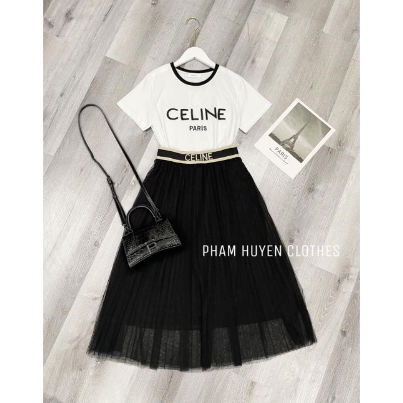 Chân váy voan cạp chữ hàng QC