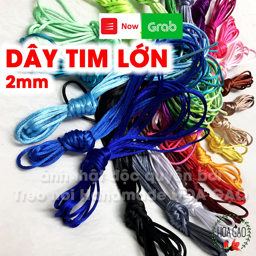 Dây làm vòng tay, dây đan macrame 5m HOA GẠO GTL5 dây tim loại lớn 2mm không bay màu