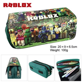 R roblox canvas hai lớp lớn dây kéo hộp đựng bút chì hộp văn phòng phẩm đồ dùng học sinh học sinh học sinh