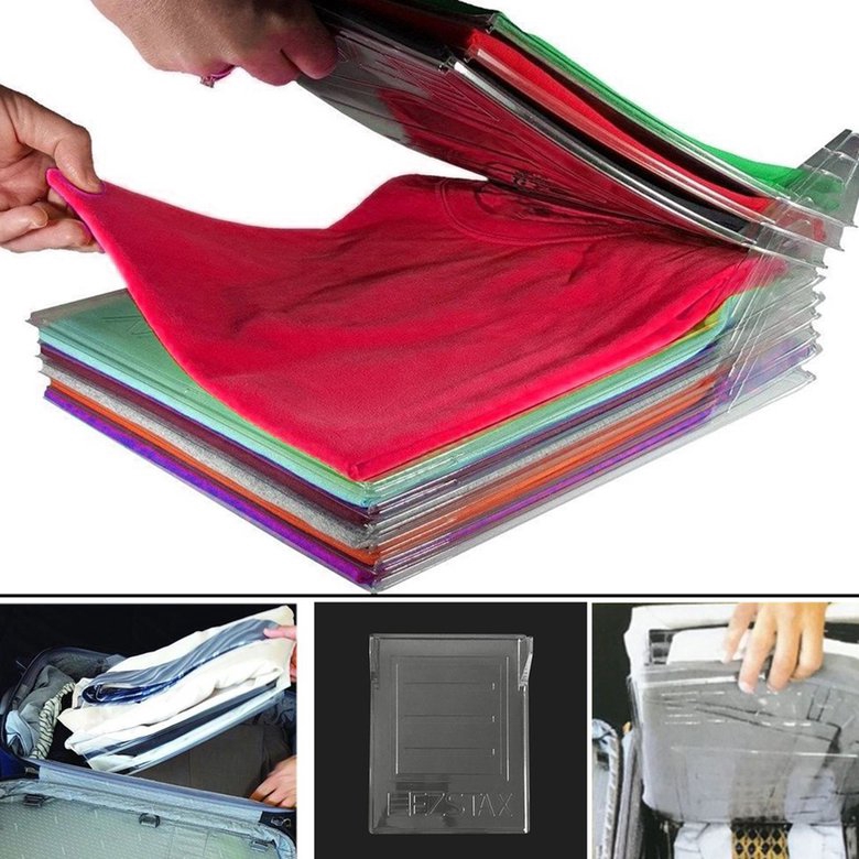 PK 5 Pcs Anti-wrinkle Clothes Fold Board Organizing Rack T-shirt Fold Organizer