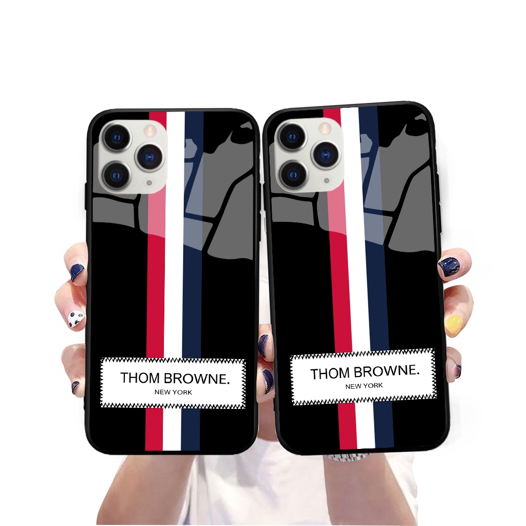 Ốp iphone kính cường lực 3 sọc giữa phong cách cho 6/7/8/plus/splus/x/xs/xr/xsmax/11/12/13/pro/promax/mini-k353