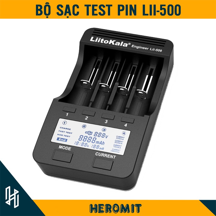 Bộ sạc pin 18650 26650 Test pin Litokala Lii-500