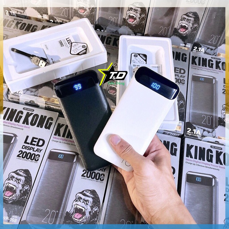 SẠC DỰ PHÒNG WK DESIGN WP-153 DUNG LƯỢNG 10.000MAH CÓ ĐÈN LEN HIỂN THỊ PIN CÓ CÁC DÂY SẠC CHÂN LIGHTNING  MICRO TYPE - C