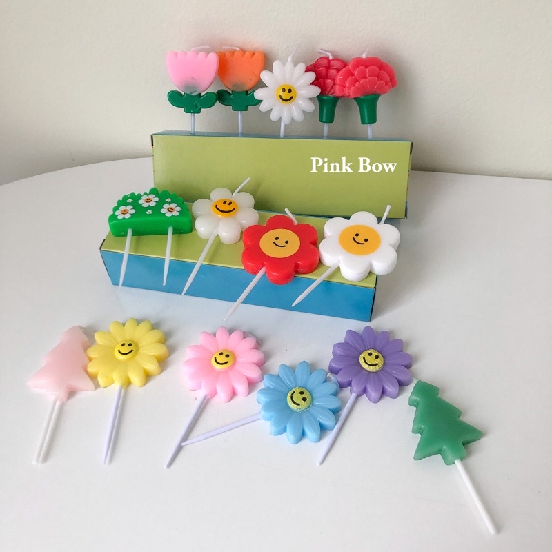 Nến sinh nhật hình bông hoa CÚC/DAISY/TULIP đủ màu