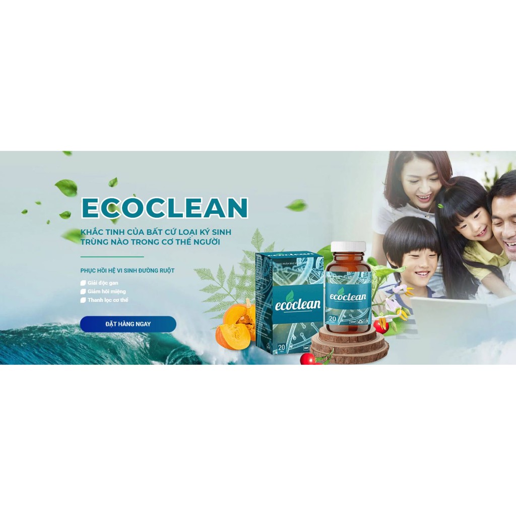 ECOCLEAN - VIÊN UỐNG HỖ TRỢ GIẢI ĐỘC CƠ THỂ , TIÊU DIỆT KÝ SINH TRÙNG AN TOÀN HIỆU QUẢ HTHshop