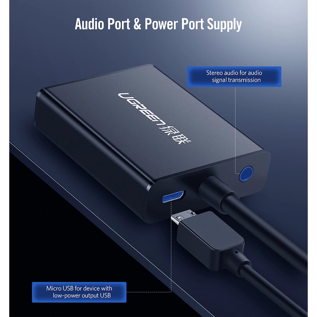 [Mã ELHACE giảm 4% đơn 300K] Bộ Chuyển HDMI Ra VGA &amp; Audio Cao Cấp UGREEN