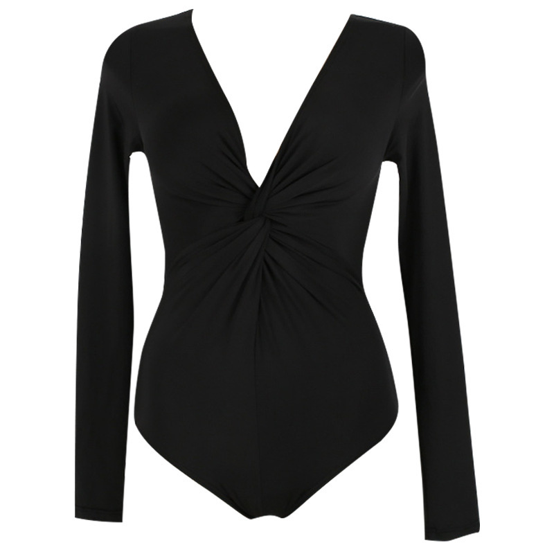 Đồ Bơi Một Mảnh Dài Tay Cổ Chữ V Khoét Sâu Cho Nữ | BigBuy360 - bigbuy360.vn