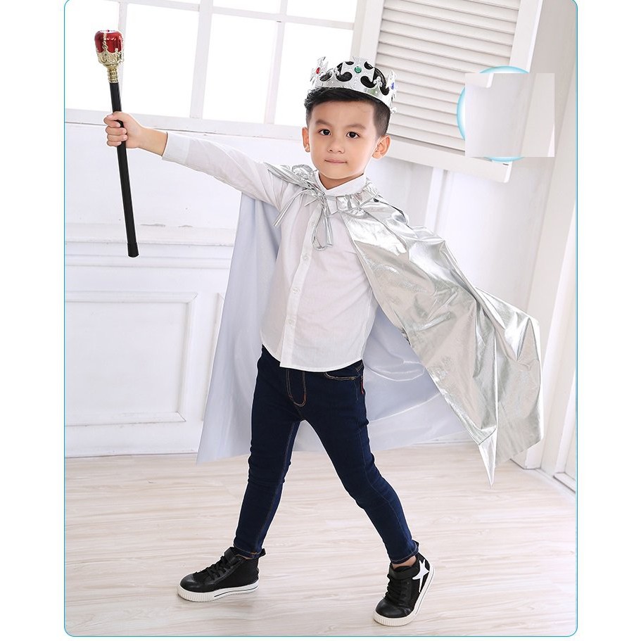 Set 3 chi tiết Choàng hoàng tử công chúa và phụ kiện cho bé hóa trang halloween hoặc biểu diễn kịch