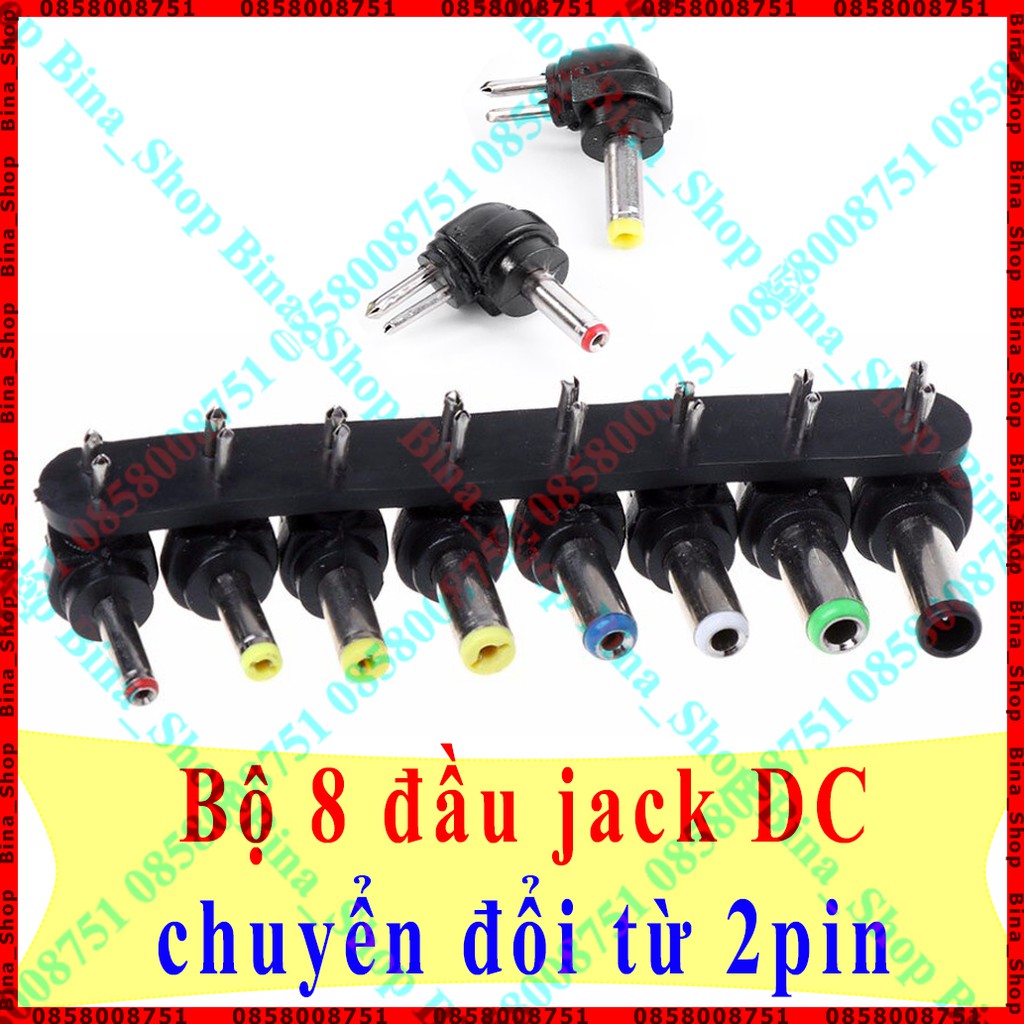 Bộ 8 đầu chuyển đổi jack DC từ đầu 2 pin