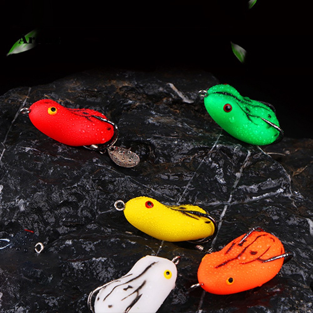 Set 6 Mồi Câu Cá Giả Hình Ếch Mềm Kèm Móc Xoay