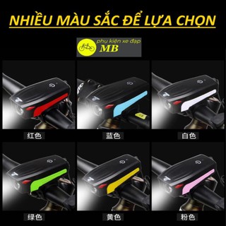 Đèn xe đạp, đèn led xe đạp siêu sáng cảm ứng kiêm còi xe đạp 2in1 sạc USB