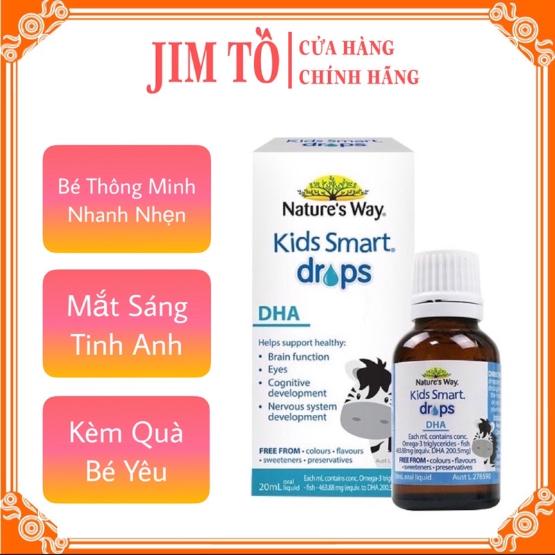 [Có Tem CHEMIST] DHA Nature’s Way Kids Smart dạng giọt Drops 20ml - Xuất xứ Úc