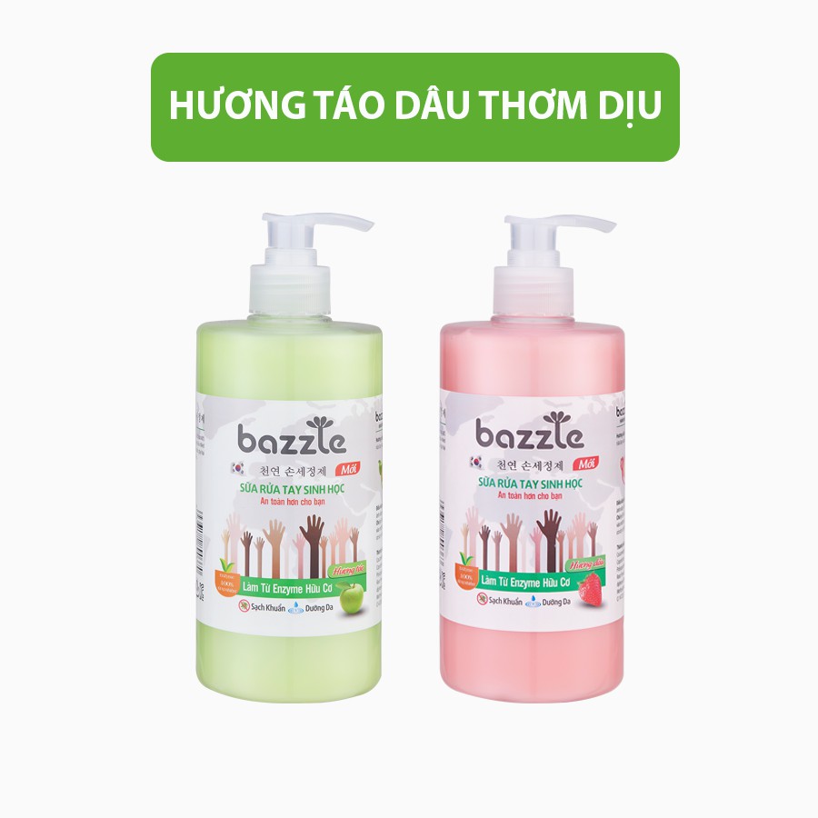 Sữa rửa tay sinh học Bazzle 500ml giúp ngăn ngừa vi khuẩn duy trì độ ẩm cho làn da mềm mại