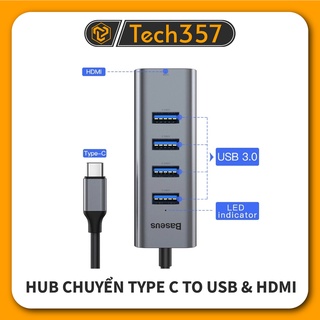 Bộ chuyển đổi hub baseus | type c to usb 3.0 và hdmi 4k